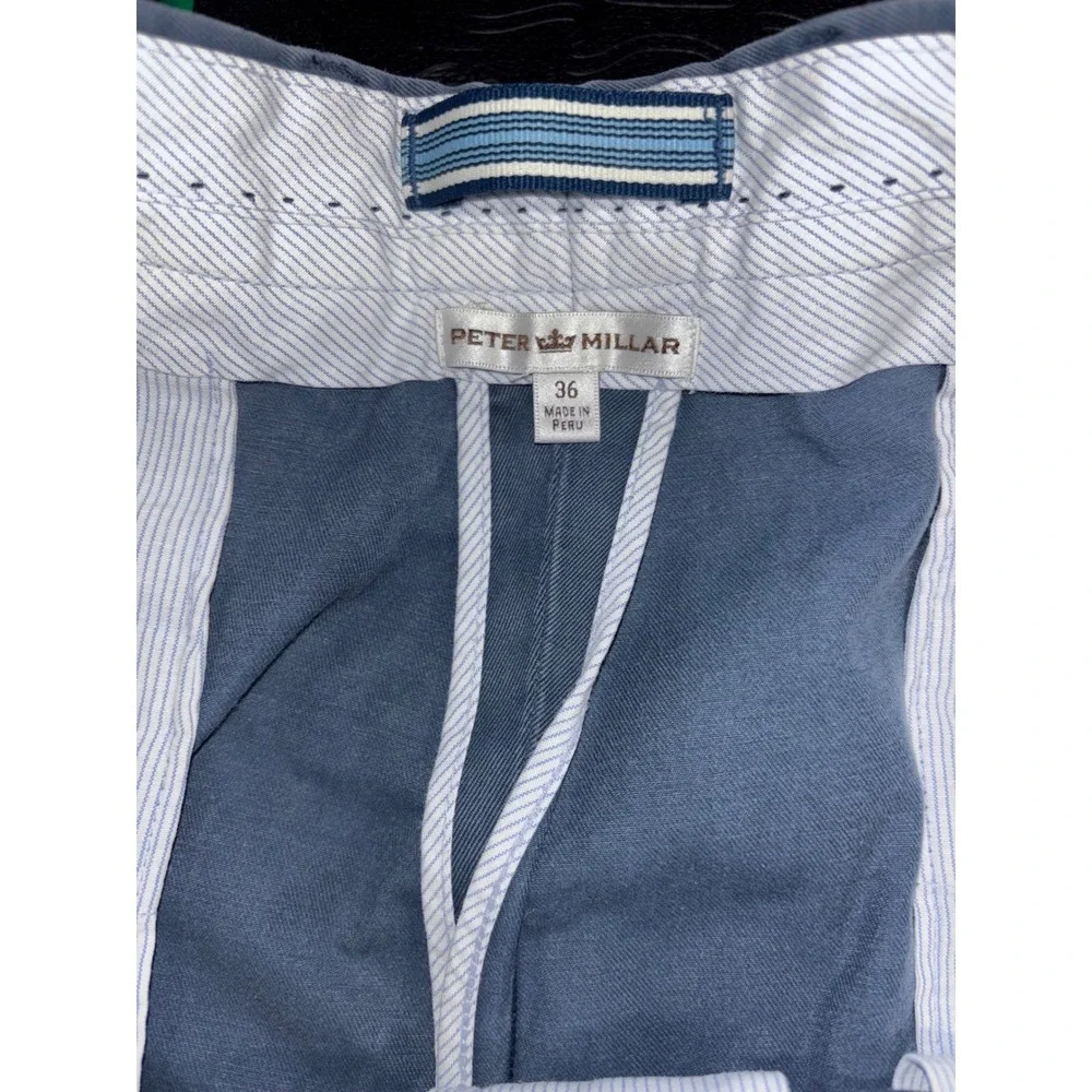 Peter Millar Mens Navy Blue Flat Front Chino Shorts Size 36 MCOB31